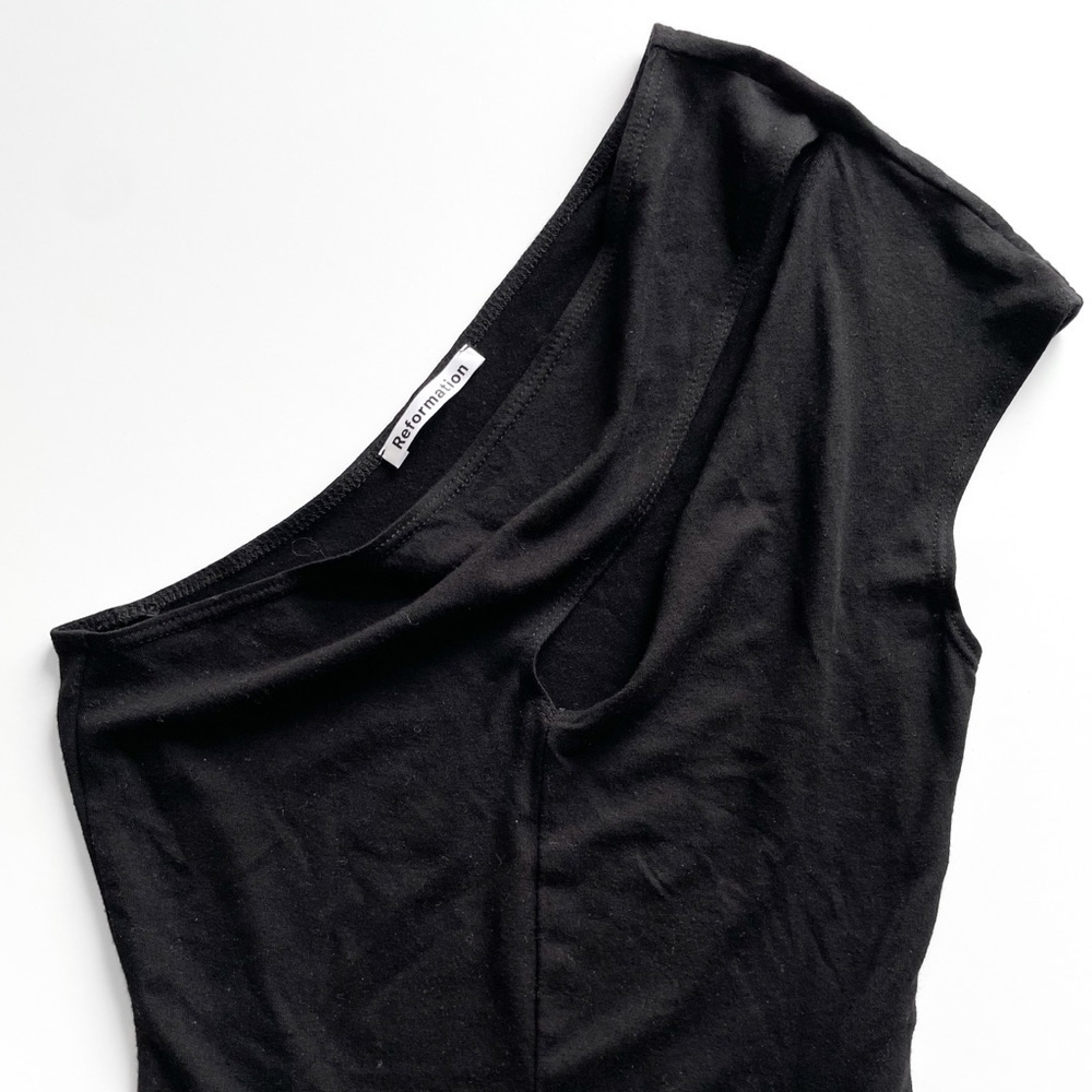 Reformation Asymmetric One Shoulder Bodysuit